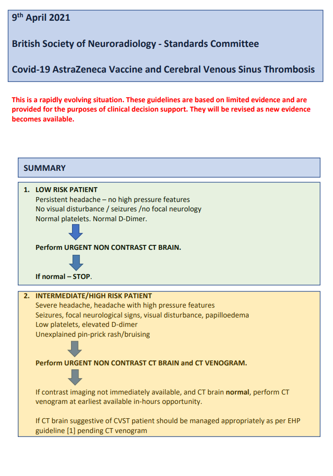 CVST and Vaccine